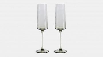 Набор бокалов для шампанского 2 шт. Air ribby Smoke green